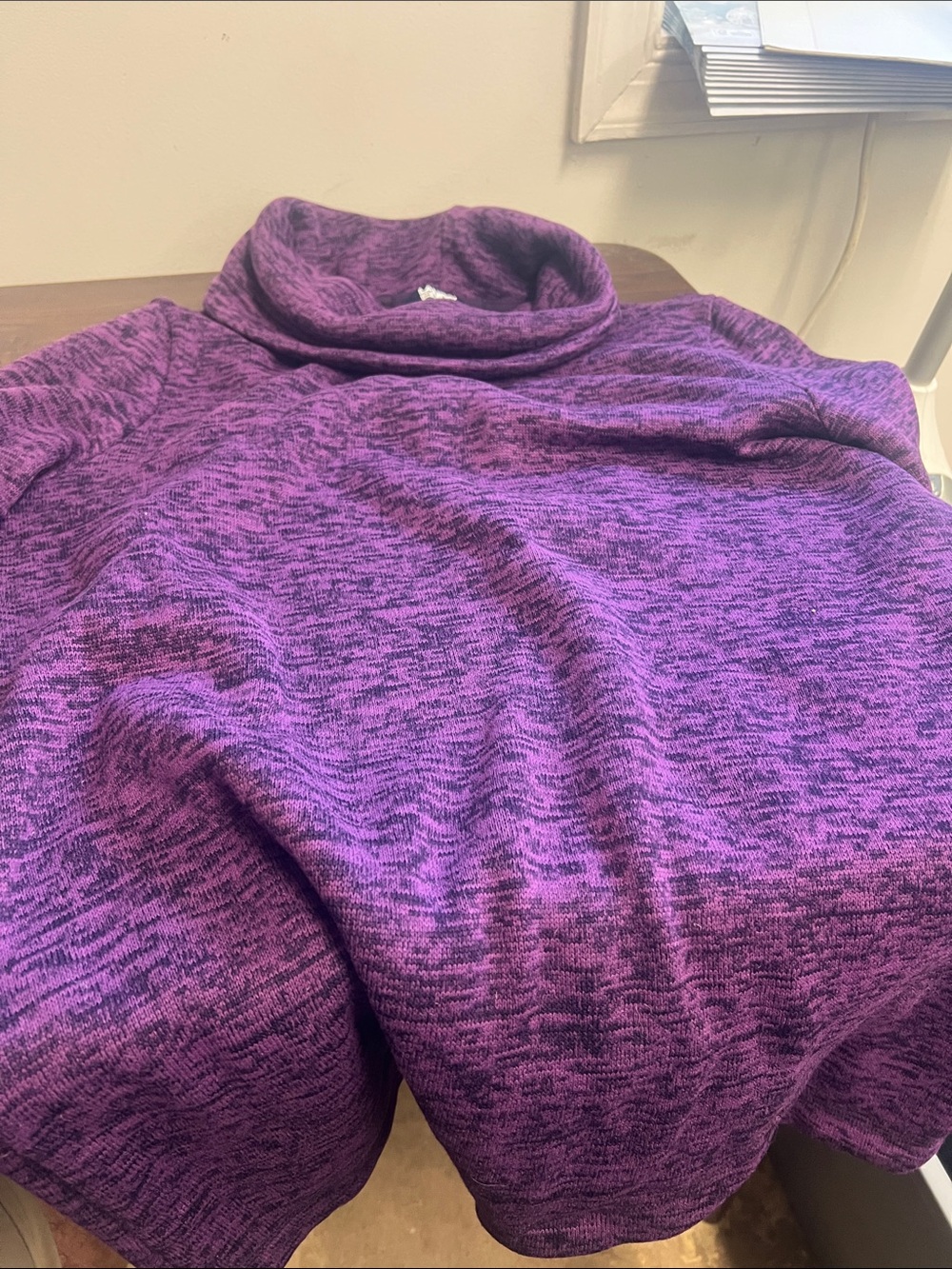 Lands' End Purple Marled Cowl Neck Sweater